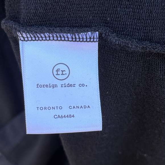 Foreign Rider Co Canada Black 1/4 Zip Sweatshirt Men Size 2 44” Chest Pullover - Picture 8 of 11